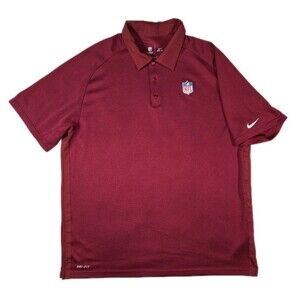 Mens Nike DriFit On Field Apparel Short Sleeve Polo XL Burgundy